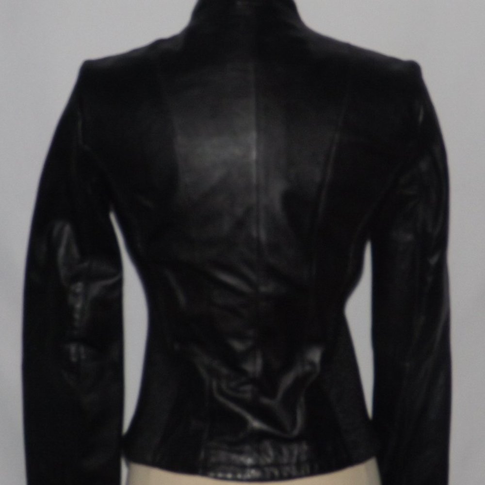 Zara Basic Black Motorcycle Jacket Size: Small - image 6